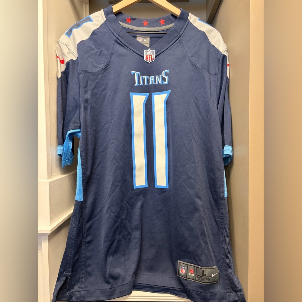 Nike AJ Brown Navy Tennessee Titans Game Jersey Large